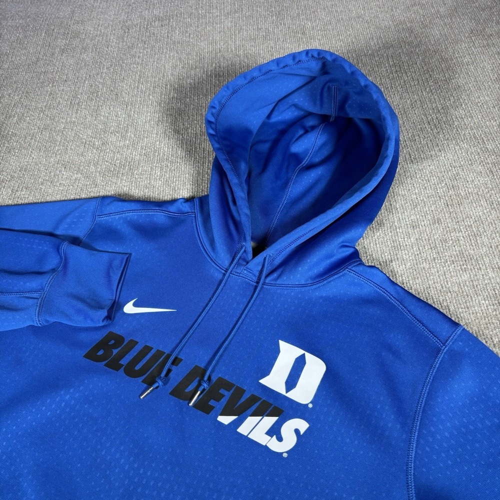 Nike Duke Blue Devils Hoodie Sweatshirt Mens XL Pullover Blue Therma Fit Logo